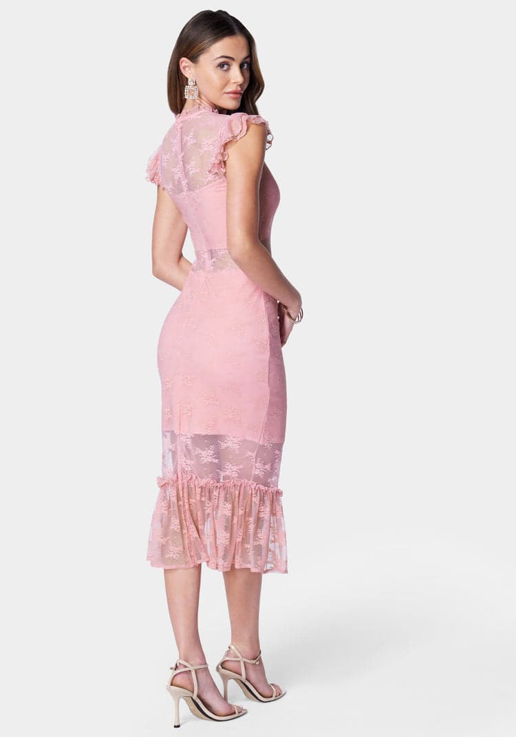 Illusion Lace Midi Dress