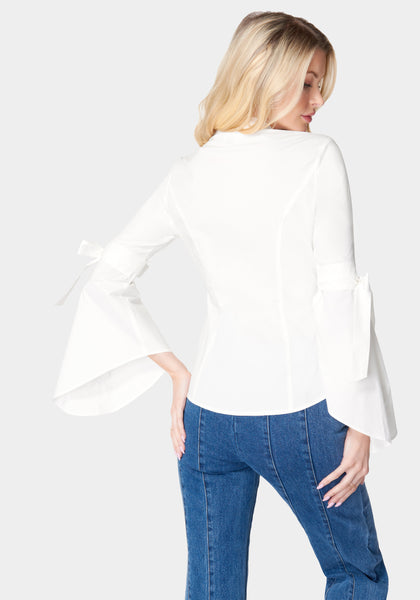 Bella Bliss Poplin Buttondown Shirt, White main image 1