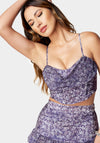 Printed Cascade Neck Bustier Top