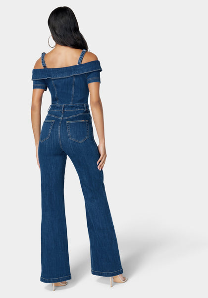 FZ Women's Sleeveless Single Breasted Wide Leg  Denim Jumpsuit main image 0