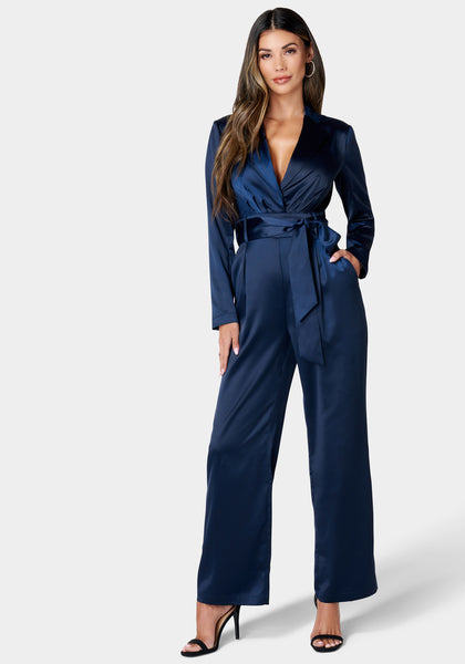 SATIN BUSTIER JUMPSUIT