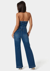 ★E.B.M★ Wide belt denim jumpsuit EMO4DOP010 105927_antique-indigo-