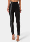 LOW WAIST SHIRRED LEATHER LEGGING