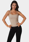 Bebe Logo Racer Back Rib Tank