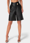 VEGAN LEATHER BERMUDA PANTS