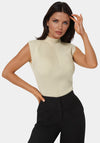 Metallic Mock Neck Pointelle Sweater