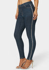 Natural Waist Chain Detail Skinny Leg Jeans