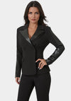 Tailored Vegan Leather Combo Blazer