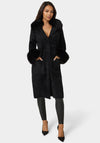 Faux Fur Collar And Cuff Long Coat