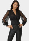 Wrap Tuxedo Look Blouse