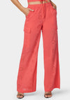 Natural Waist Palazzo Leg Cargo Pant