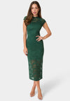 Lace Cap Sleeve Midi Dress