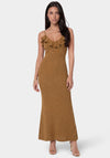 Sequin Crochet Ruffle Neck Gown