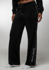 Rhinestone Detail Velour Pant | bebe