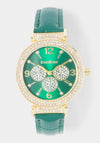 Croco Strap Crystal Watch
