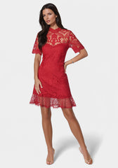 ワンピース Bebe mini dress Flounce Lace Mini Dress | bebe