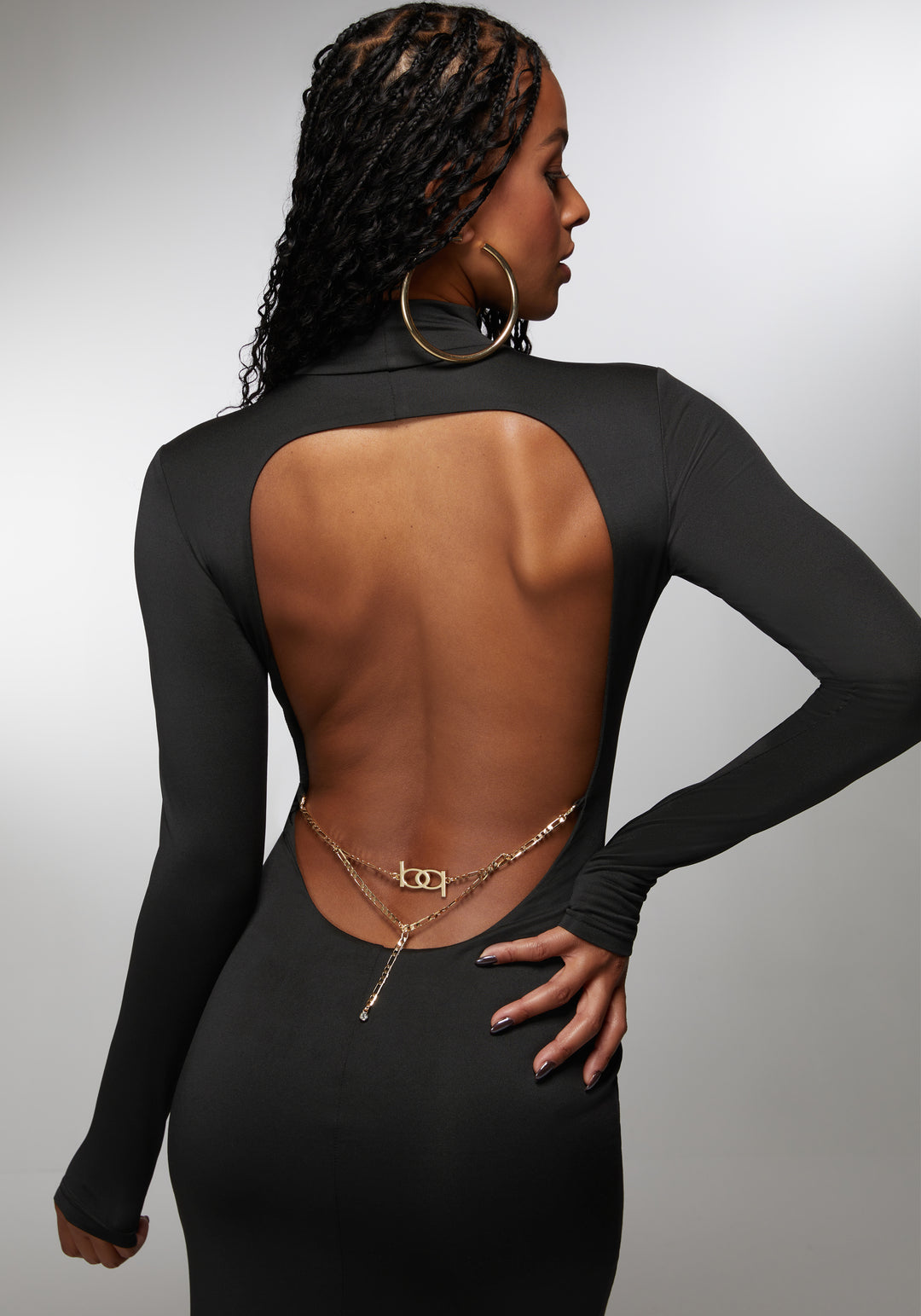 Open Back Chain Maxi Dress