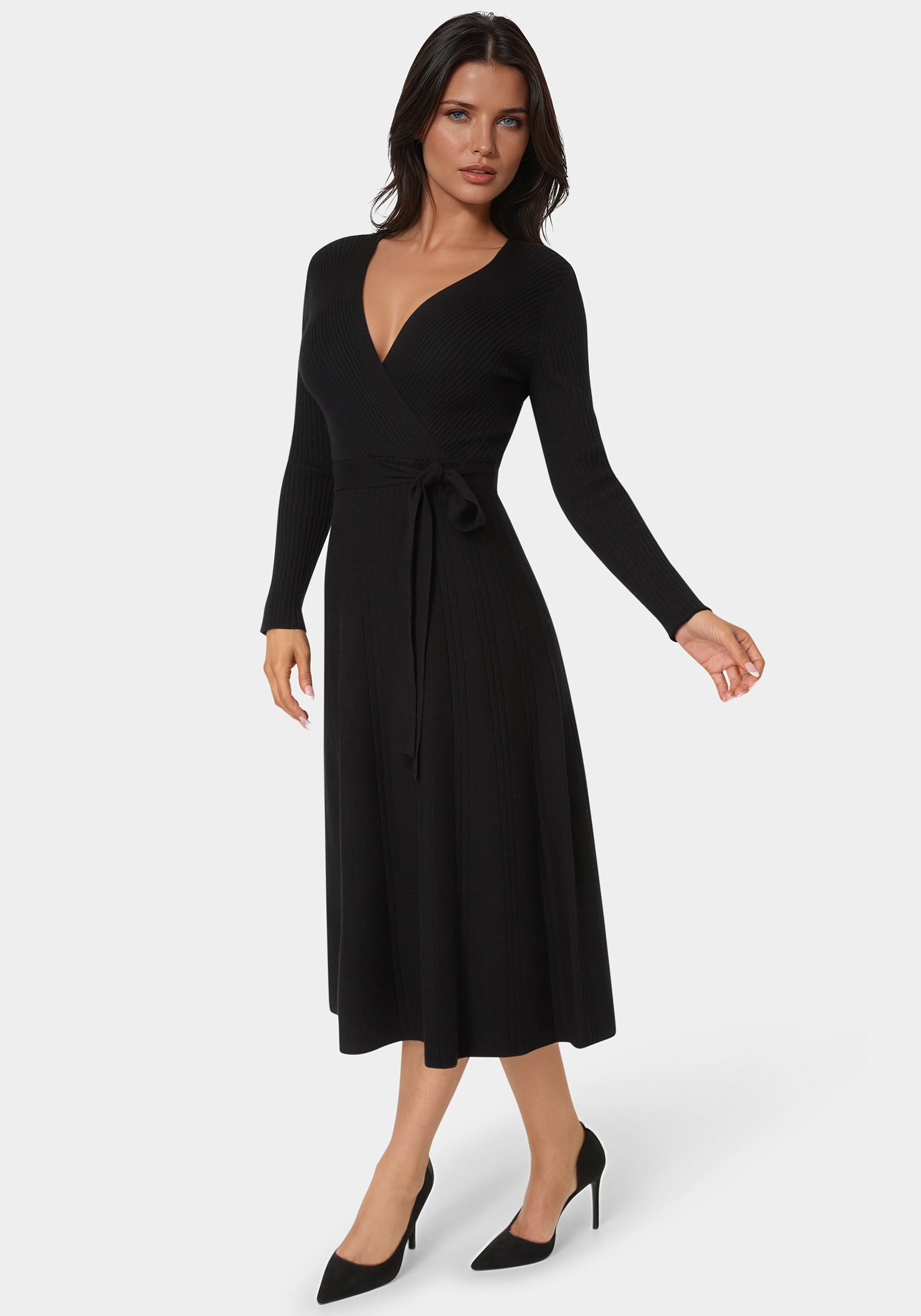 bebe fit and flare dress Bebe Women's Fit and Flare Long Sleeve Suede Mini Dress