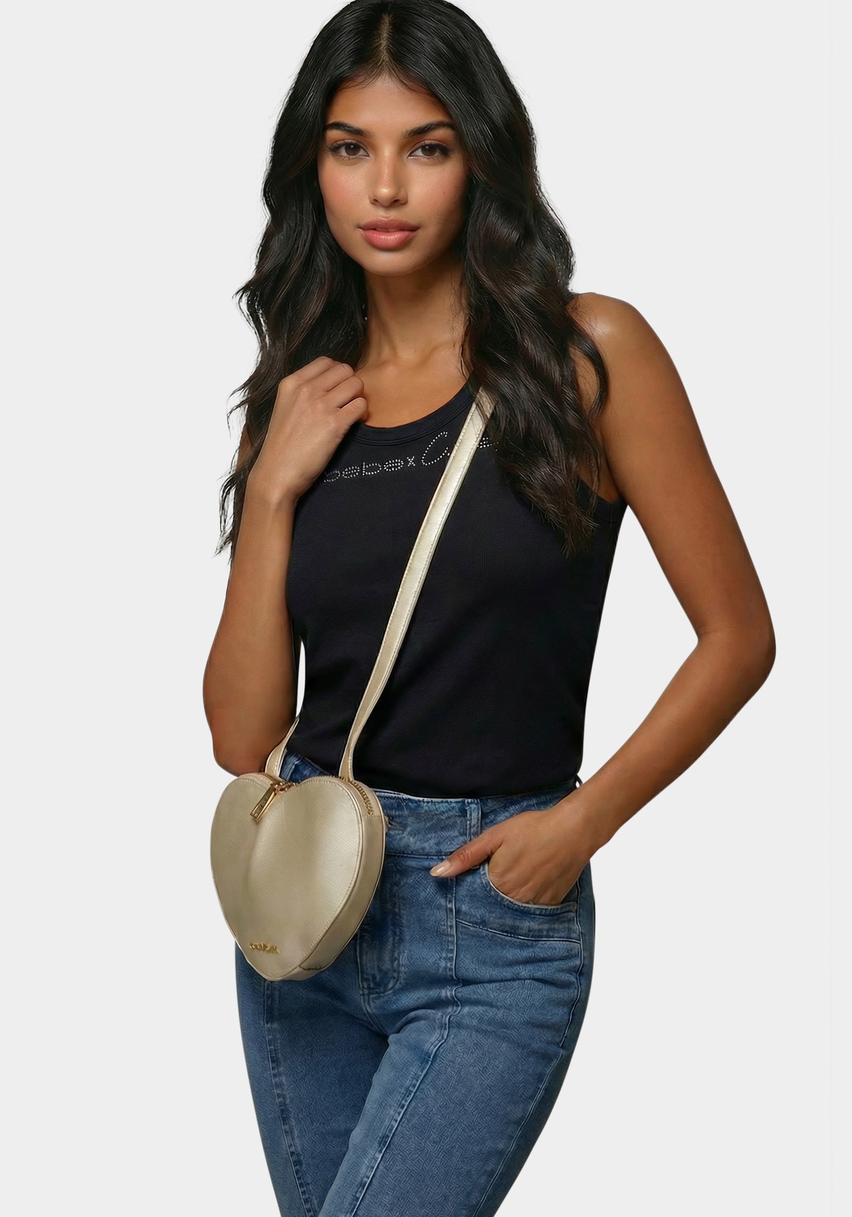 Malou Heart Crossbody Gold - bebe