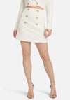 Stripe Twill Button Detail A Line Skirt