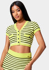 Button Front Cropped Cardigan Sweater