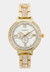 Gold Crystal Bezel Roman Numeral Watch