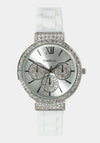 White Crystal Bezel Roman Numeral Watch