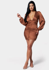Flowy One Shoulder Asymmetrical Mini Dress | bebe