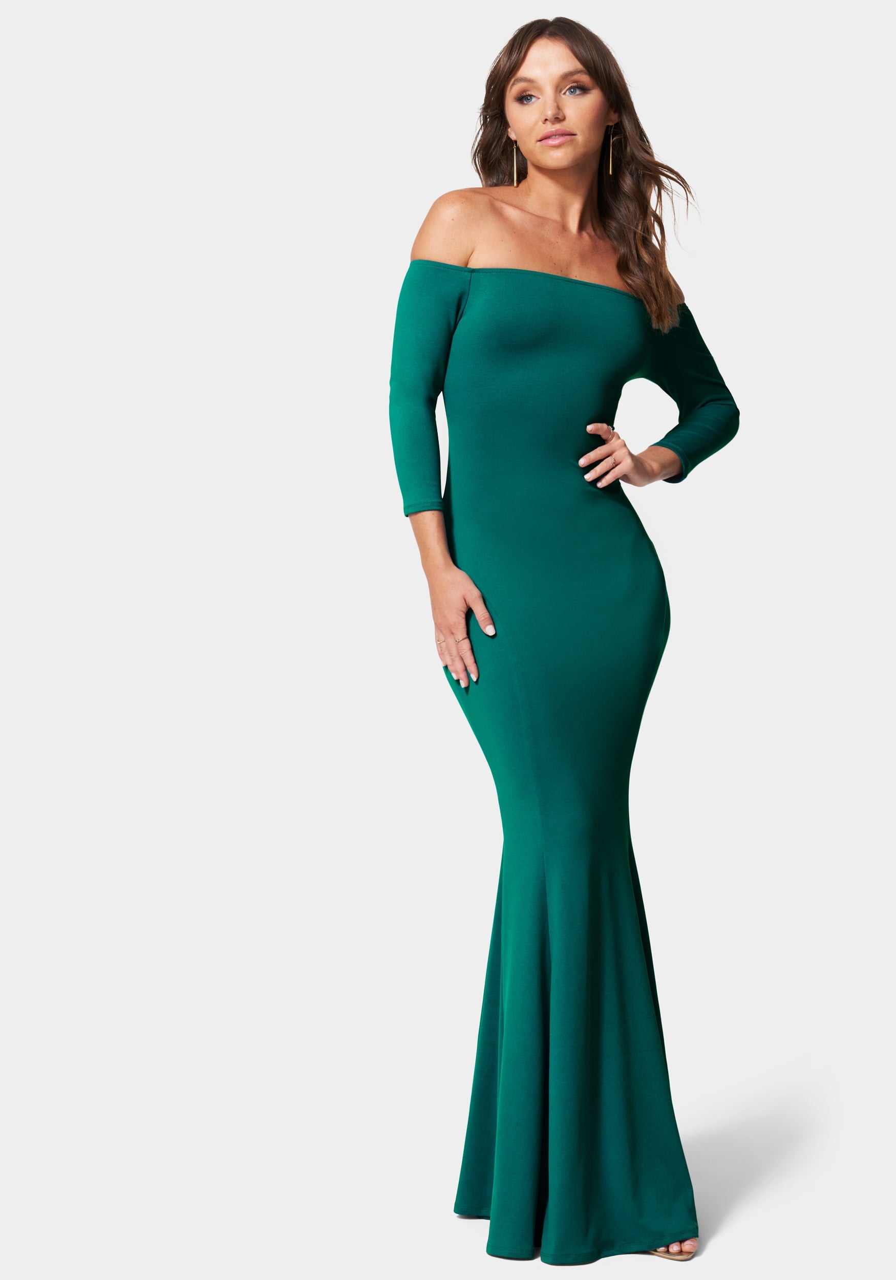 Maxi Dress Bebe Off The Shoulder Bell Sleeve Dress Long Sleeve Off The  Shoulder Mesh Maxi