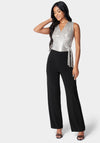 Disco Dot Wrap Tie Jumpsuit