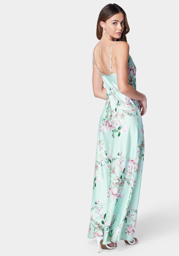 Floral Cowl Neck Maxi Dress