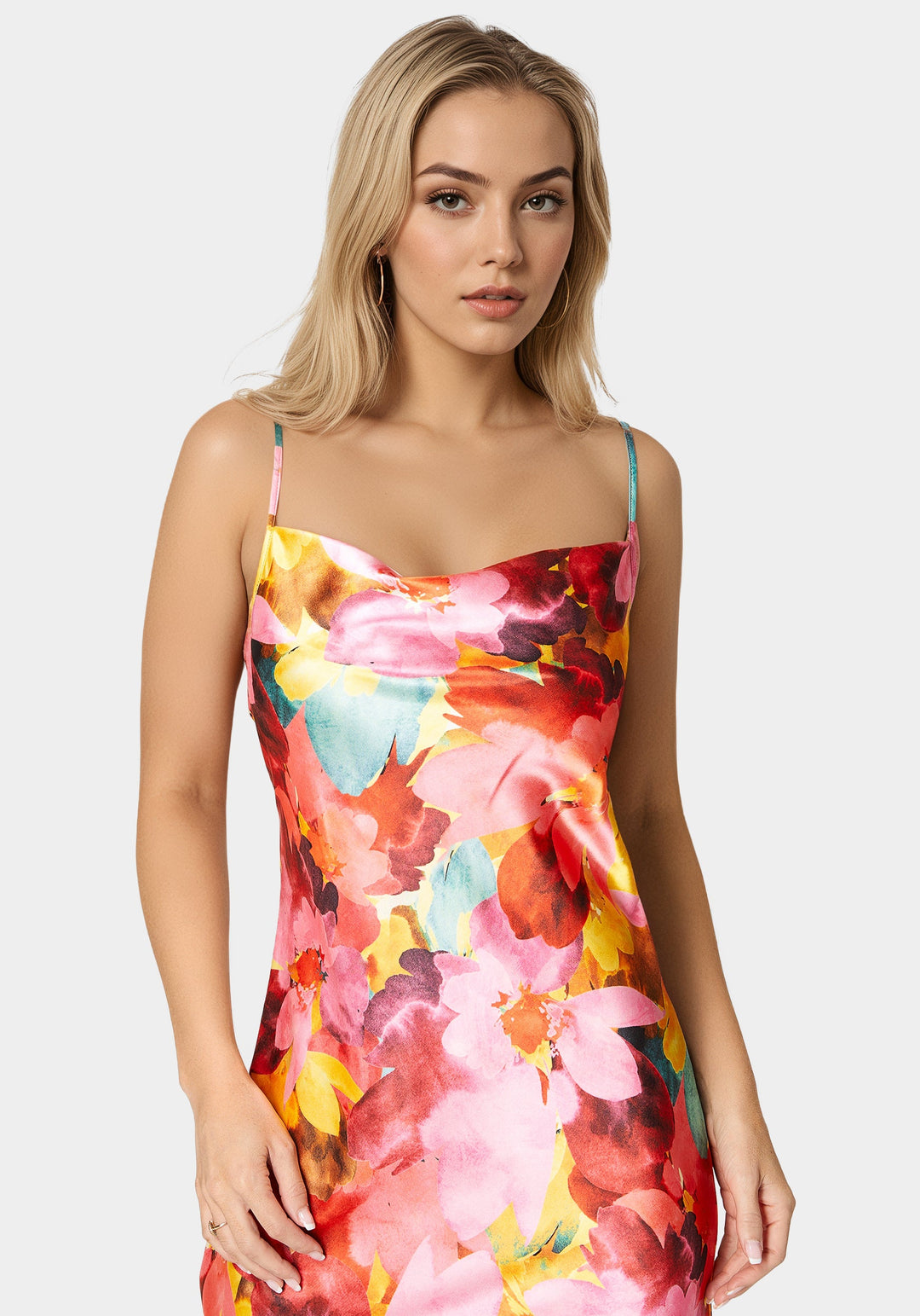 Printed Stain Maxi Dress bebe Printed Stain Maxi Dress bebe