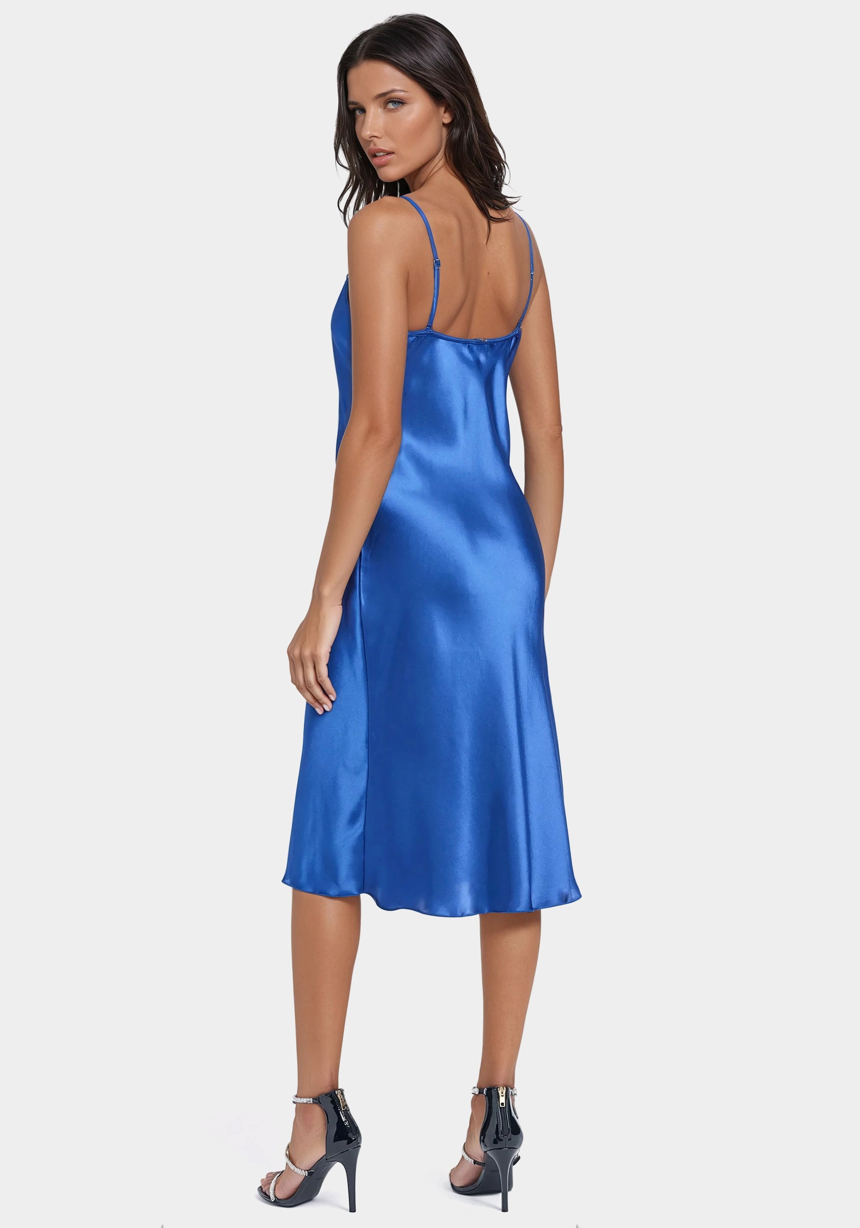 bebe blue silk dress Baby Blue Satin Dress