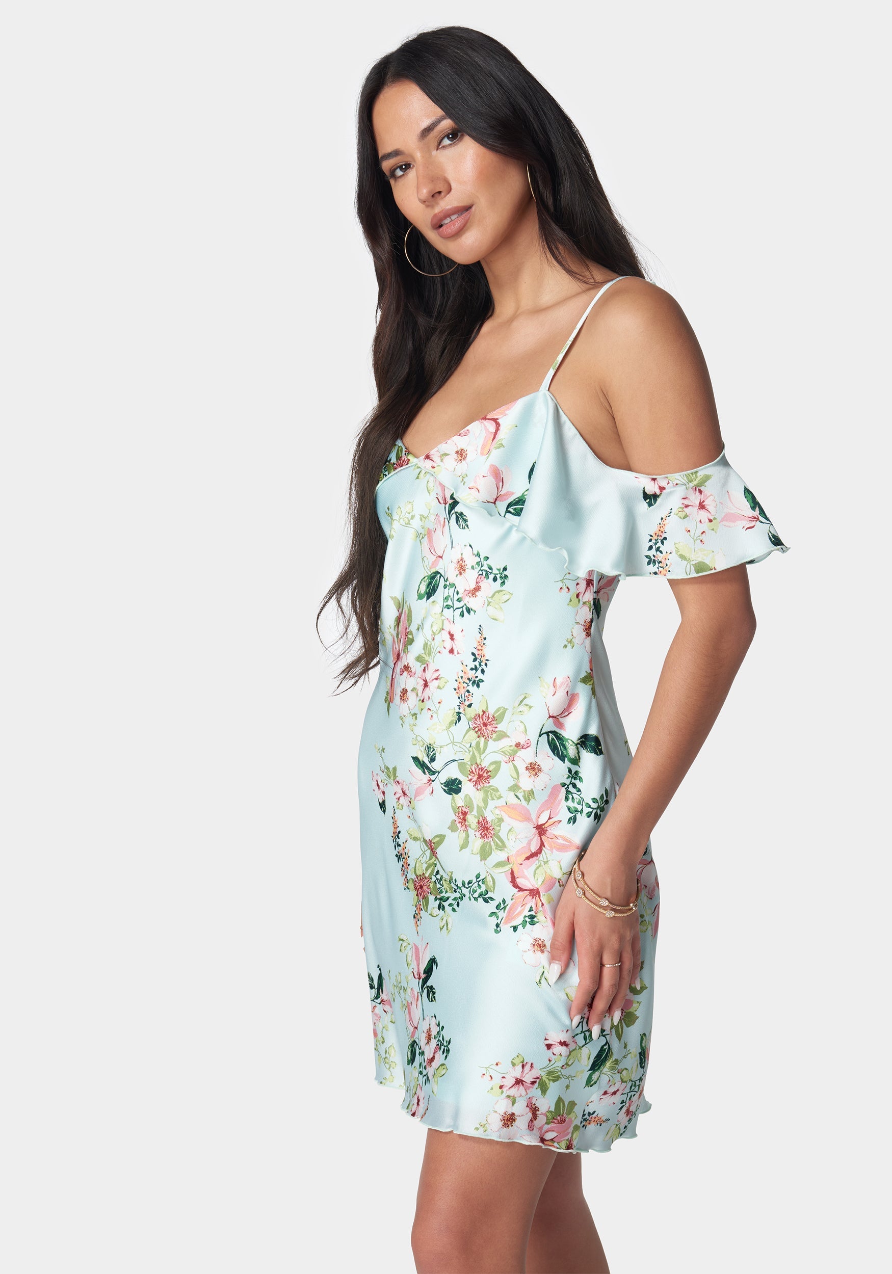 Emerald Leopard Print Bubble Satin Mini Shirt Dress