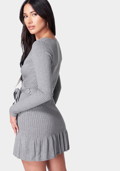 ANDMARY Helen knit flare mini dressグレー Helen knit flare mini dress