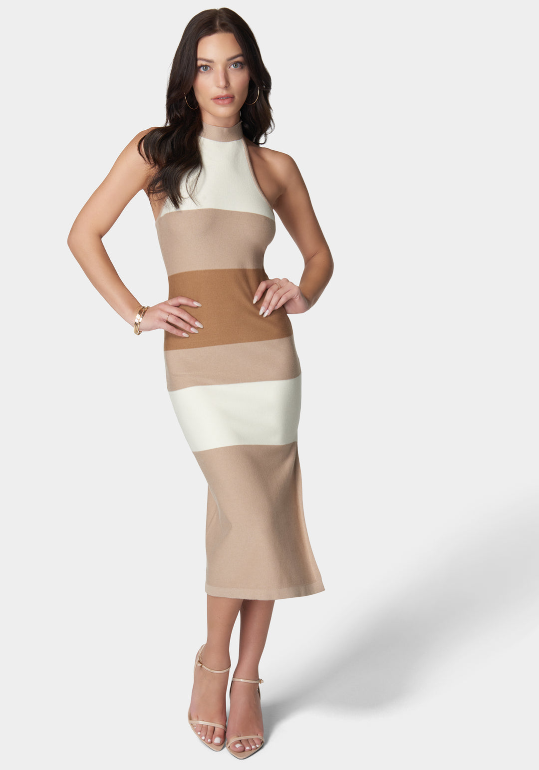 Halter Neck Rib Midi Dress Halter Neck Rib Midi Dress