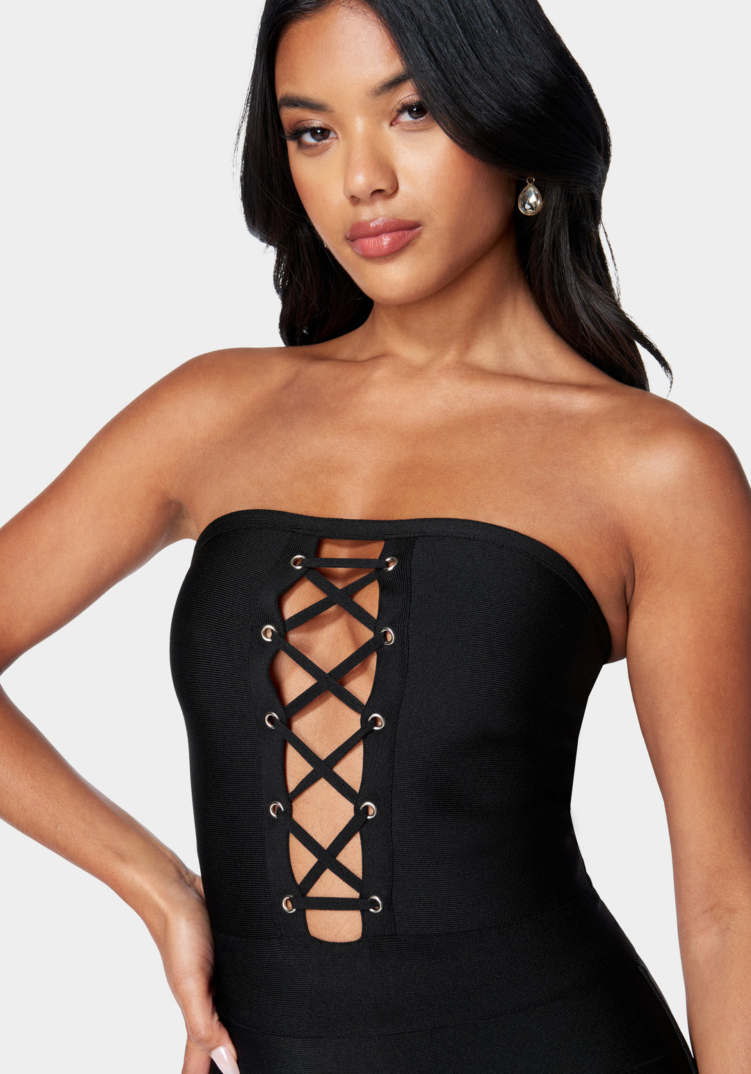Bandage Lace-Up Strapless Dress Bandage Lace-Up Strapless Dress