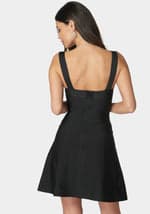 Luxe Bandage Square Neck Fit & Flare Dress