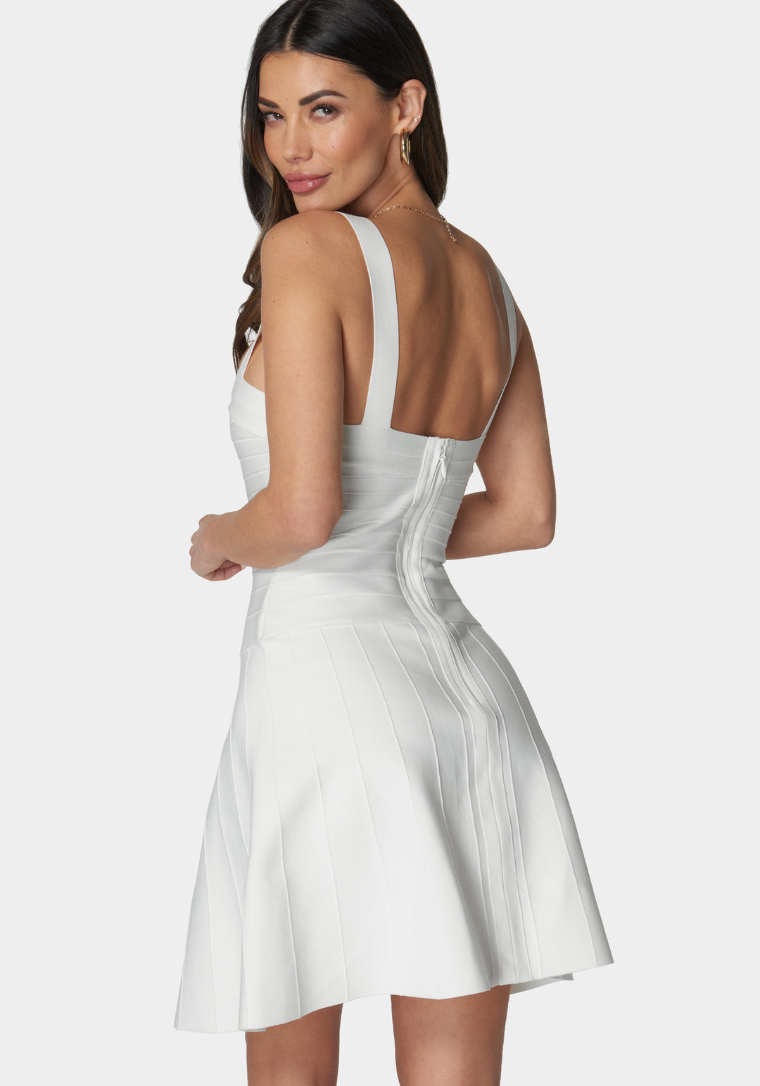 Luxe Bandage Square Neck Fit & Flare Dress Luxe Bandage Square Neck Fit & Flare Dress