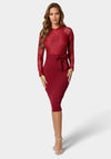 Lace And Crepe Pencil Dress