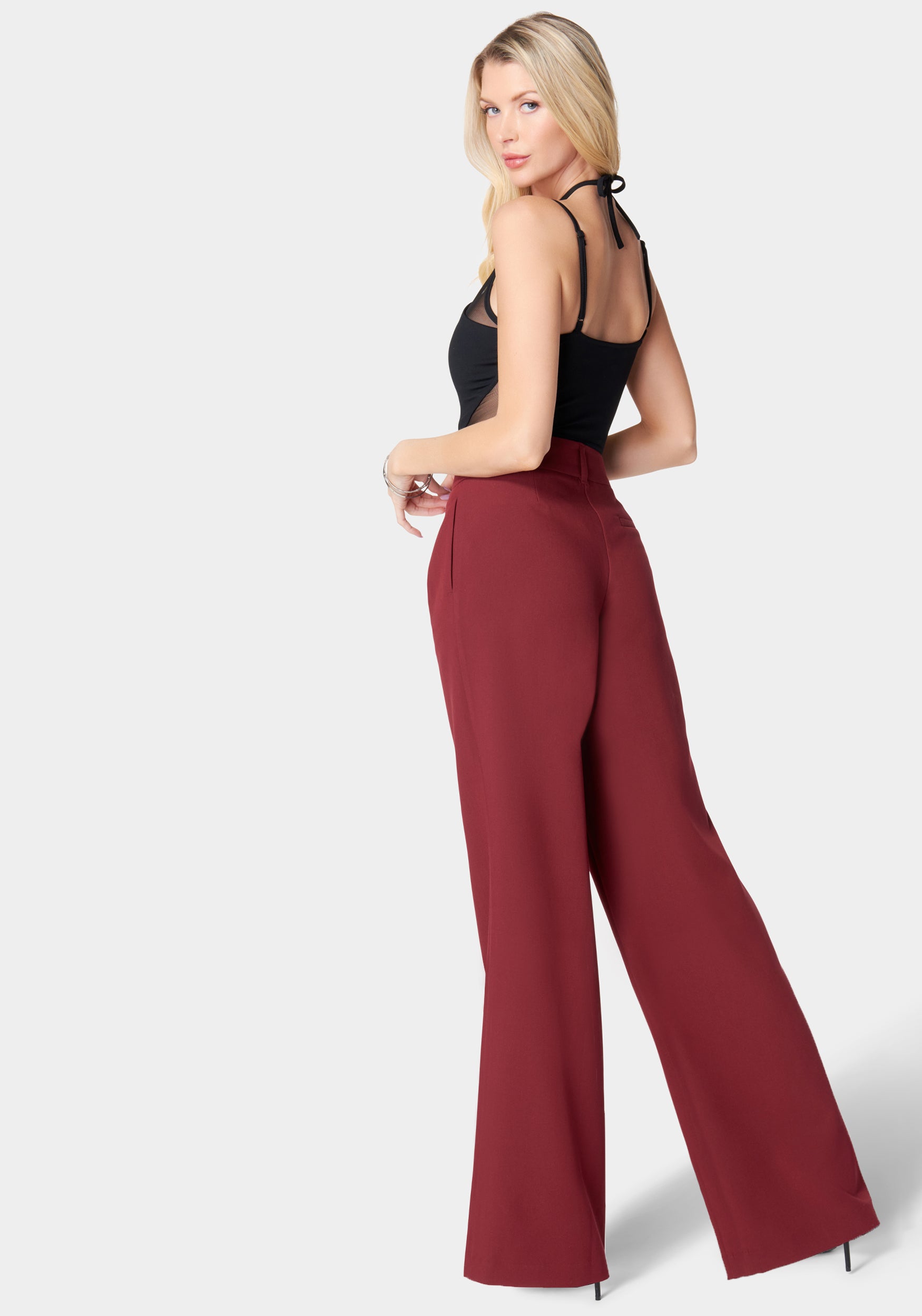 High Waist Tailored Wide Leg Pants main image 1