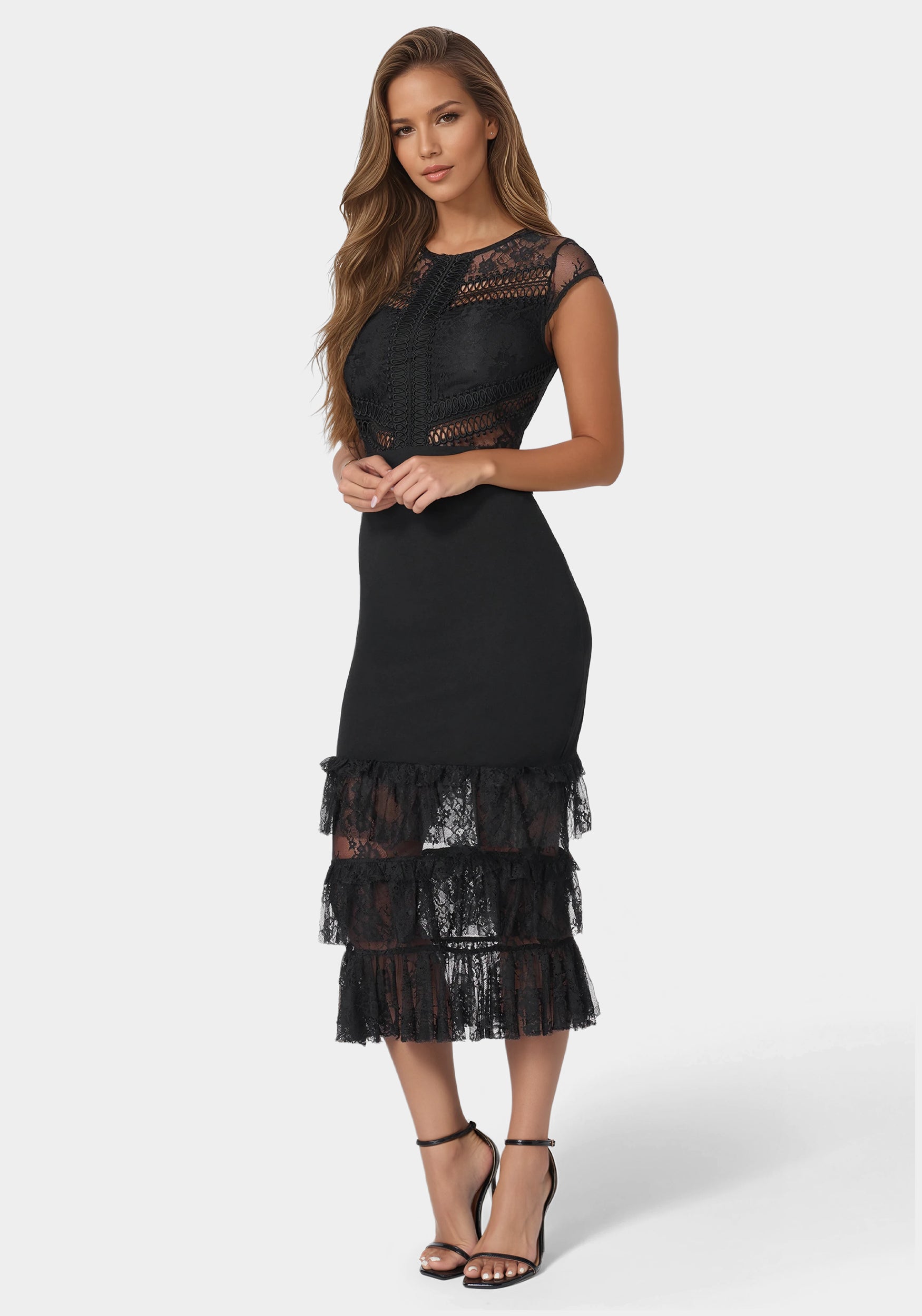 tiered lace midi dress WeWoreWhat