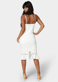bebe white cocktail dress Bebe Women's Embellished Crystal Corset Bandage Dress, White, Small