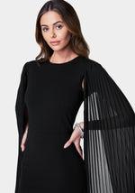 Cape Sleeve Midi Dress