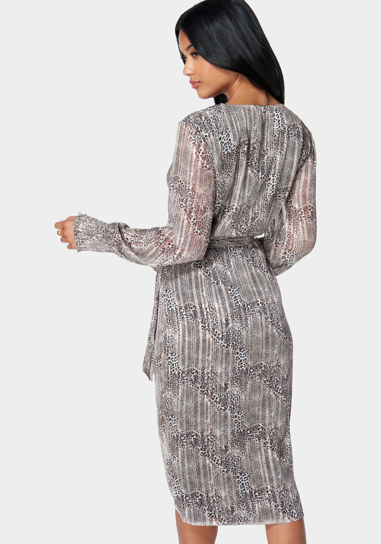 Sparkle Wrap Dress | bebe