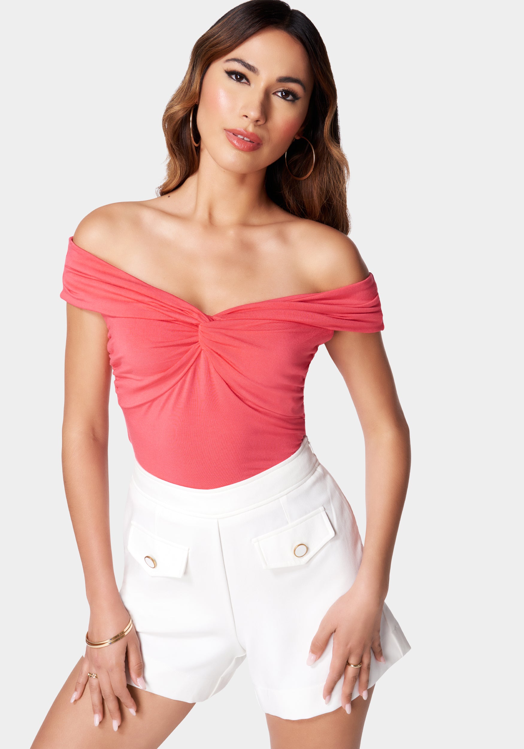 ♡bebe♡ Wrap Denim Top | bebe