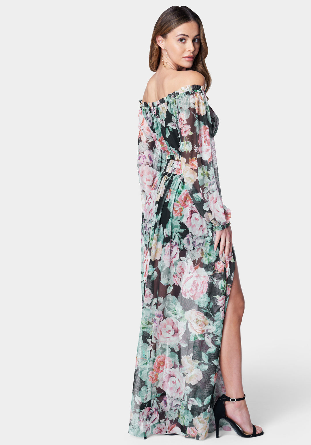 Printed Mesh Two Piece Dress