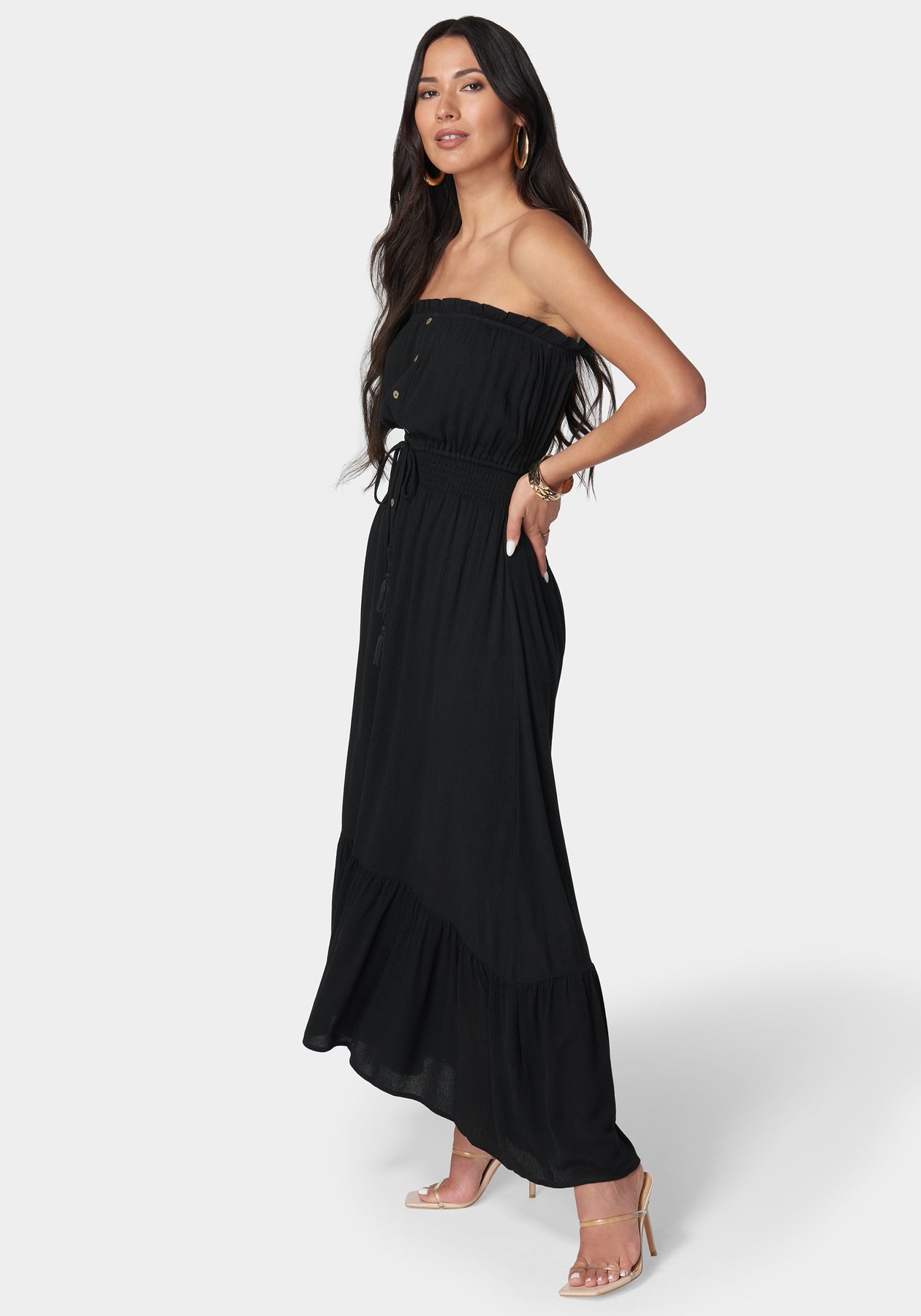 Strapless Maxi Dress Black - bebe Strapless Maxi Dress Black - bebe