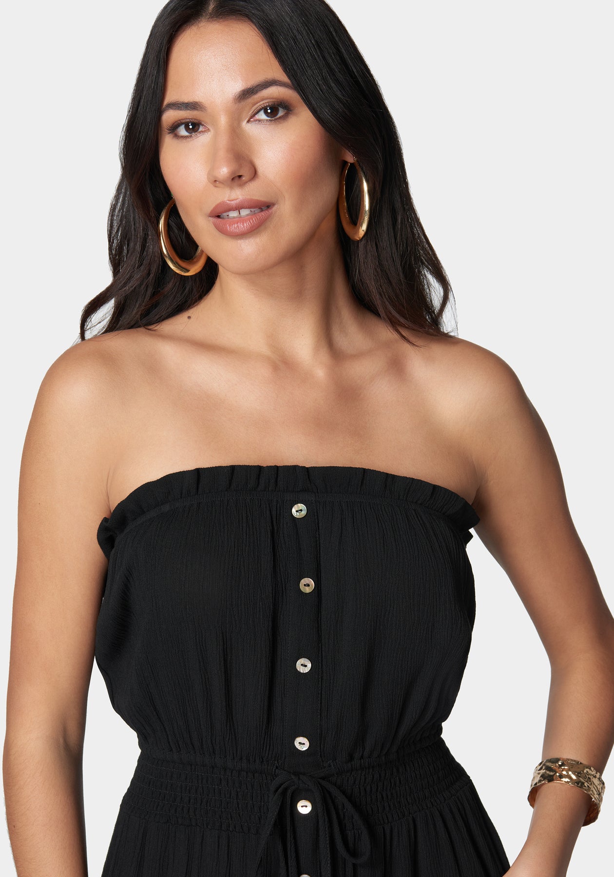 Strapless Maxi Dress Black - bebe Strapless Maxi Dress Black - bebe
