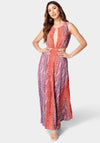 Printed Pleated Cut Out Maxi